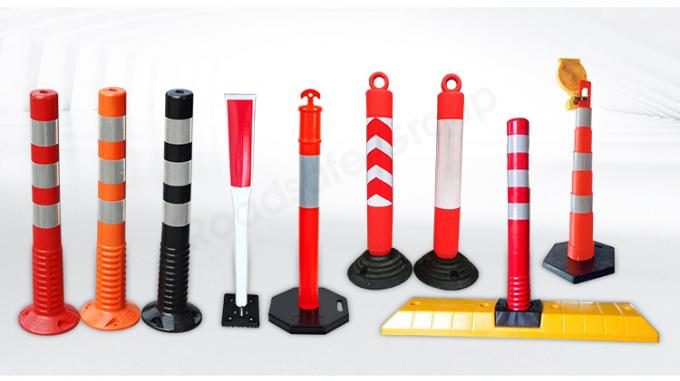 هشدار ایمنی جاده ای 75 سانتی متر در فضای باز هشدار ترافیک پلاستیکی PU دوامدار 1