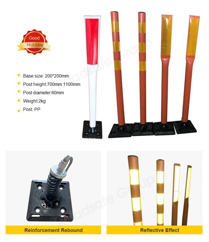 هشدار ایمنی جاده ای 75 سانتی متر در فضای باز هشدار ترافیک پلاستیکی PU دوامدار 4