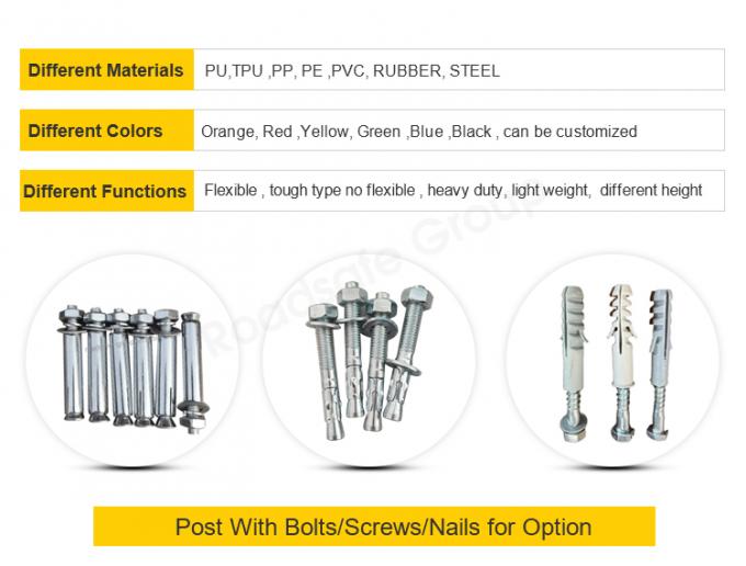 هشدار ایمنی جاده ای 75 سانتی متر در فضای باز هشدار ترافیک پلاستیکی PU دوامدار 8