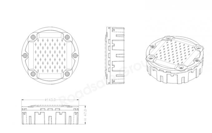 آلومینیوم LED دایره ای درخشان چشم گربه جاسازی شده بی سیم زیرزمینی راهروی نشان دادن نور جاده ای خورشیدی 1