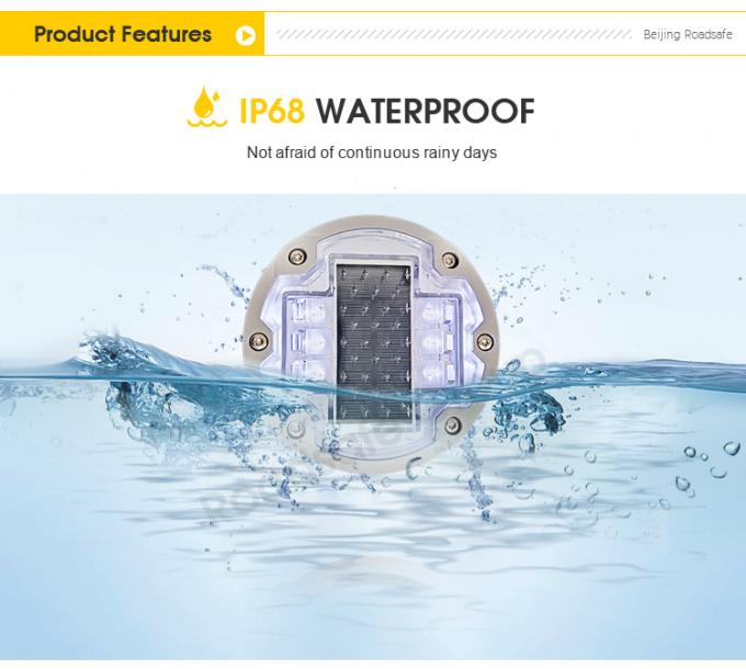 آلومینیوم LED دایره ای درخشان چشم گربه جاسازی شده بی سیم زیرزمینی راهروی نشان دادن نور جاده ای خورشیدی 2