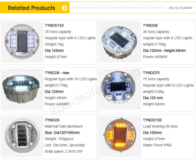 آلومینیوم LED دایره ای درخشان چشم گربه جاسازی شده بی سیم زیرزمینی راهروی نشان دادن نور جاده ای خورشیدی 6