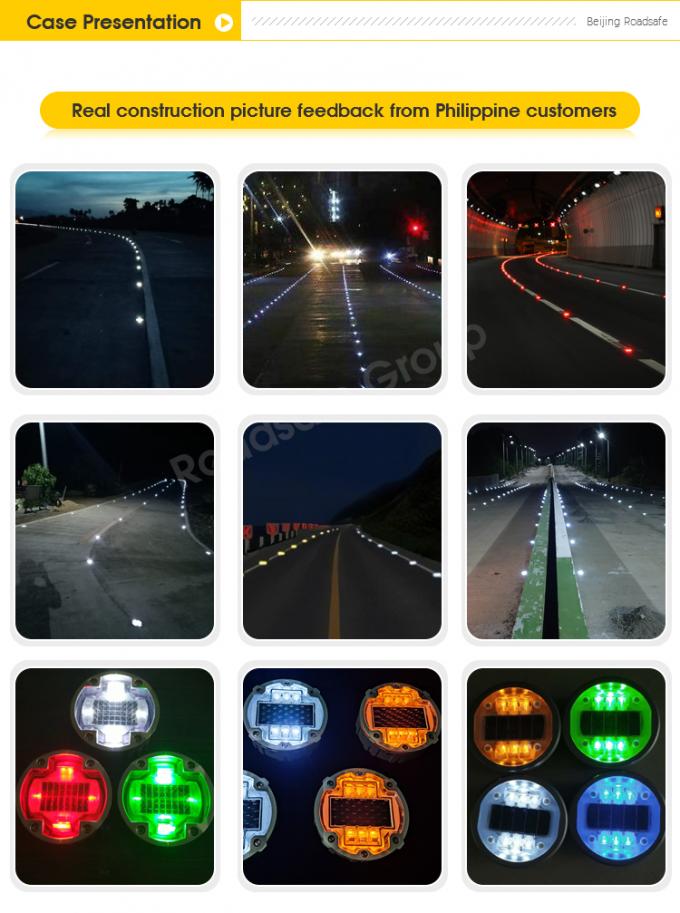 آلومینیوم LED دایره ای درخشان چشم گربه جاسازی شده بی سیم زیرزمینی راهروی نشان دادن نور جاده ای خورشیدی 5