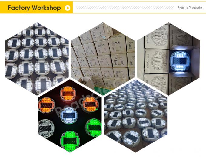 آلومینیوم LED دایره ای درخشان چشم گربه جاسازی شده بی سیم زیرزمینی راهروی نشان دادن نور جاده ای خورشیدی 7